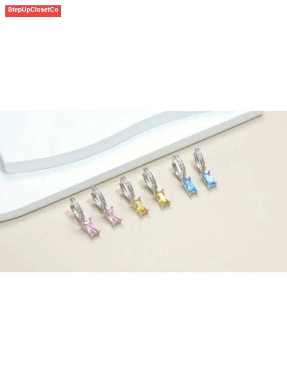 925 Sterling Silver Birthstone Hoop Earrings for Women Hypoallergenic Cubic
